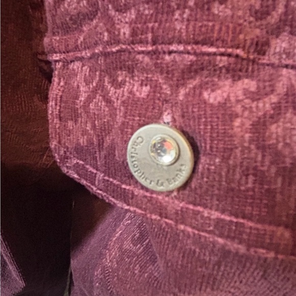 Christopher & Banks size M Deep Burgundy Stretch Corduroy Jean Jacket - Picture 4 of 7